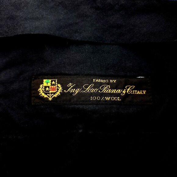 Brooks Brothers Loro Piana Wool Blue Pleated Cuffed Mid Rise Dress Pants 34/27 P - Picture 6 of 6